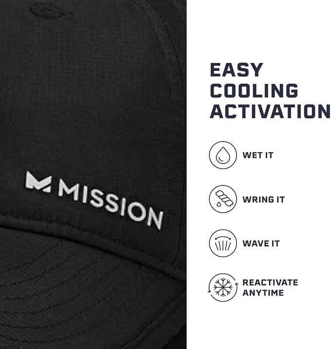 MISSION Cooling Performance Hat, Unstructured Low-Profile Adjustable Fit - UPF 50 - for Running, Workouts & Outdoors