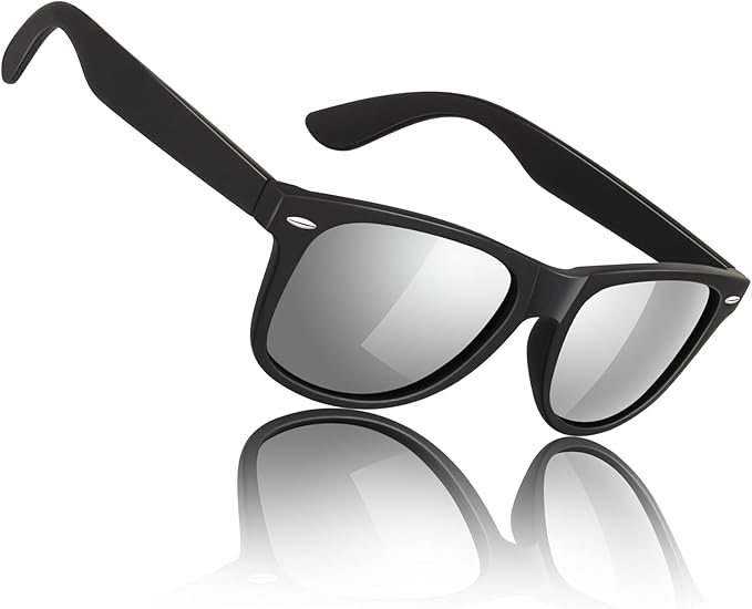 Sunier Polarized Sunglasses for Men and Women, Retro Square Matte Finish UV400 Protection Shades for Driving, Fishing