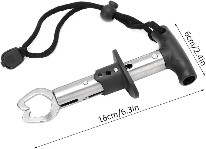Lip Gripper, Stainless Steel Trigger Lock Fish Grip Clamp with T-Type Handle, Fishing Pliers Grab Tool for Freshwater, Saltwater and Ice Fishing Use