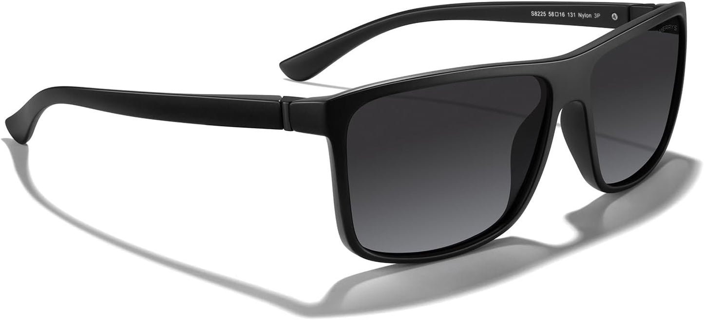 MERRY'S Rectangular Polarized Sports Sunglasses for Men Women Cycling Driving Fishing UV400 Protection S8225