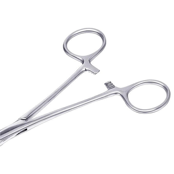 DJCIW Dermal Anchor Forceps Tool,6" Professional Micro Dermal Surface Anchor Holder Pliers Staineless Steel Body Art Piercing Forceps Hemostat Clamp Tool