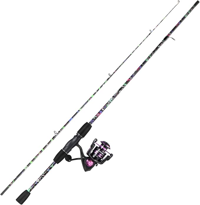 Sougayilang Fishing Rod Reel Combo, 2 Pieces Light Weight Spinning Rod with Bright Powerful Smooth Fishing Reel,Good Starter Combo for Bass Freshwater