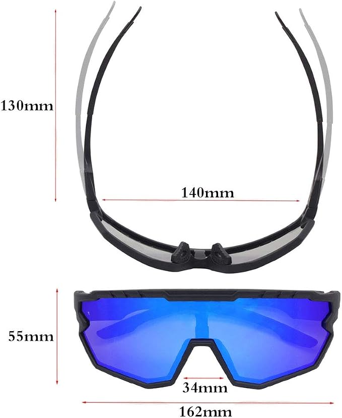 Polarized Men Women Sports Sunglasses, UV400 Wrap-Around Cycling Baseball TR90 Eyewear for Fishing Driving Softball