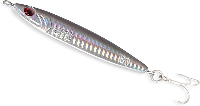 UMT 80g Saltwater Fishing Jigs for Sea Bass, Fluke, Porgy 1, 5, 10 Packs - Set with Treble Hook, Multi-Colors - Saltwater & Freshwater Compatible Fishing Lure