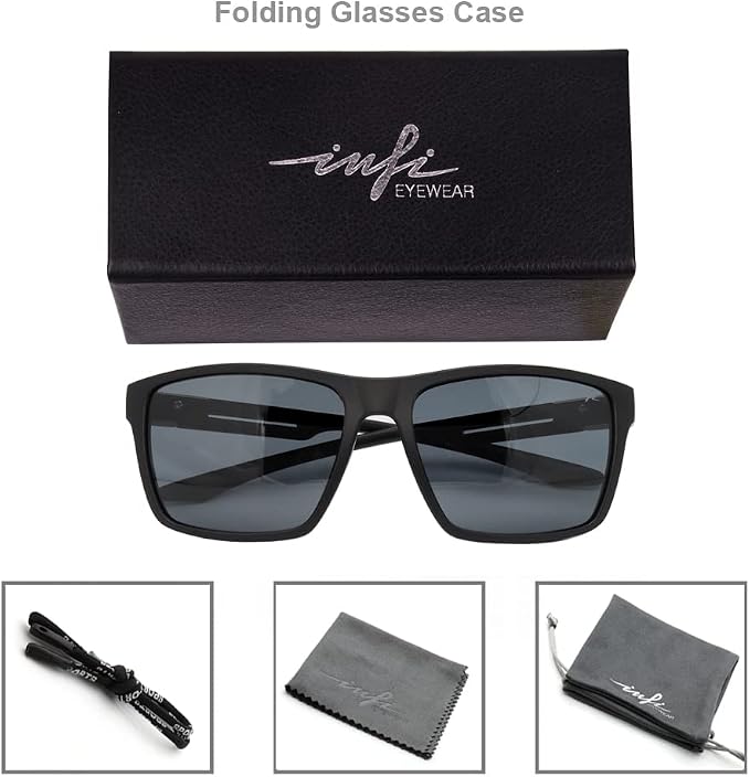 INFI Fishing Polarized Sunglasses for Men Driving Running Golf Sports Glasses Square UV Protection Designer Style Unisex