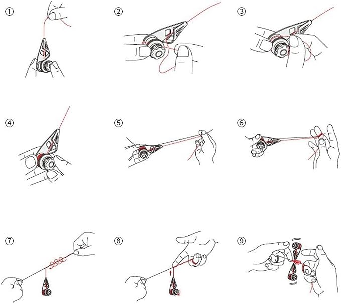 Fishing Knot Tying Tool, Tie Fishing Knots Easily For 0.3-3.0 PE Line, From Fish Hooks, Knot Tying Kit, Ice Fly Fishing, Fishing Accessories(black)