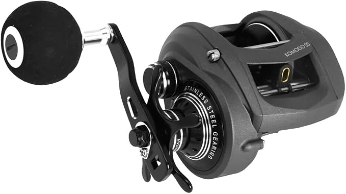 Okuma Komodo SS Large Capacity Aluminum Frame Stainless Steel Gears Low Profile Baitcaster