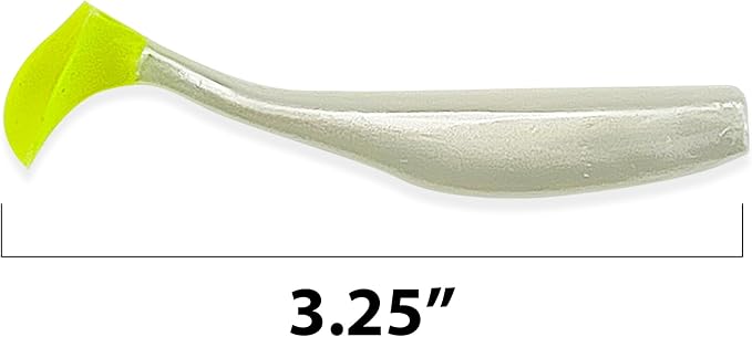 Soft Plastic Paddle Tail Swimbaits Pack of 12 – 3 1/4" & 4" Soft Plastic Fishing Lures with Extra-Large Tail for Lifelike Swimming Action – Freshwater & Saltwater