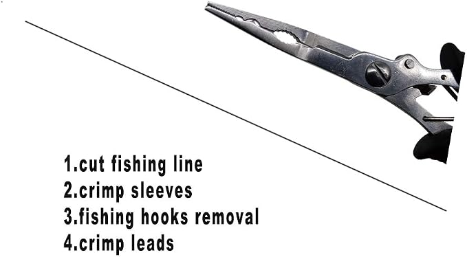 Stainless Steel Fishing Pliers - Needle Nose Plier for Cutting Fishing Line, Multitool Pliers with Sheath and Telescopic Lanyard | Fishing Tools
