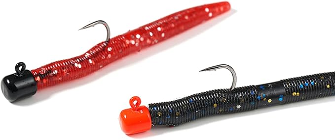 30Pcs Artificial Soft Baits Earthworm Salts Scent Soft PVC Stick Baits Slow Sinking Wobblers Elastic Soft Noodles Lures