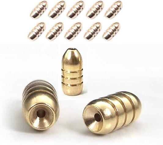 Toasis Brass Fishing Weight Texas Carolina Rig Fishing Bullet Sinker Set Assorted Size