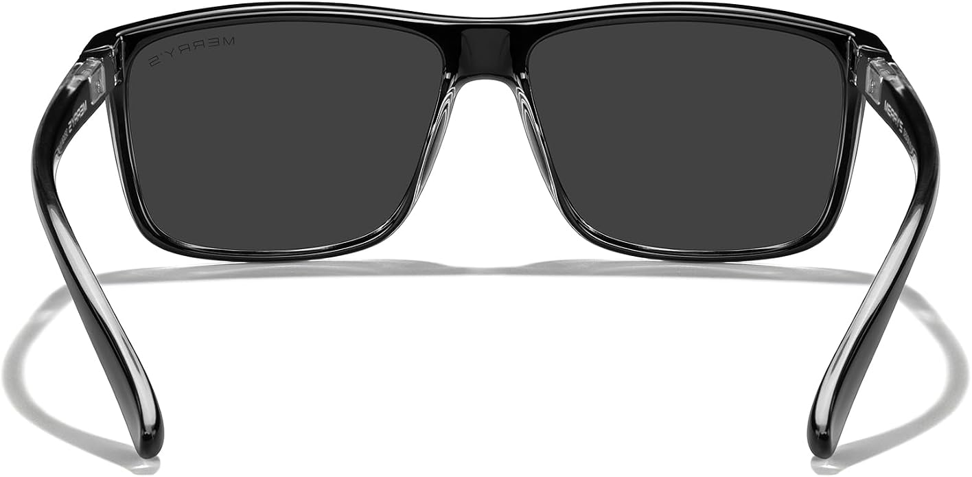 MERRY'S Rectangular Polarized Sports Sunglasses for Men Women Cycling Driving Fishing UV400 Protection S8225
