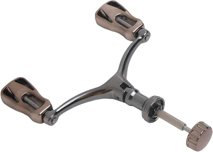 Foldable Fishing Reel Double Crank Handle CNC Metal Rocker Arm For 1000-5000 Series Reels Lightweight(Sliver)