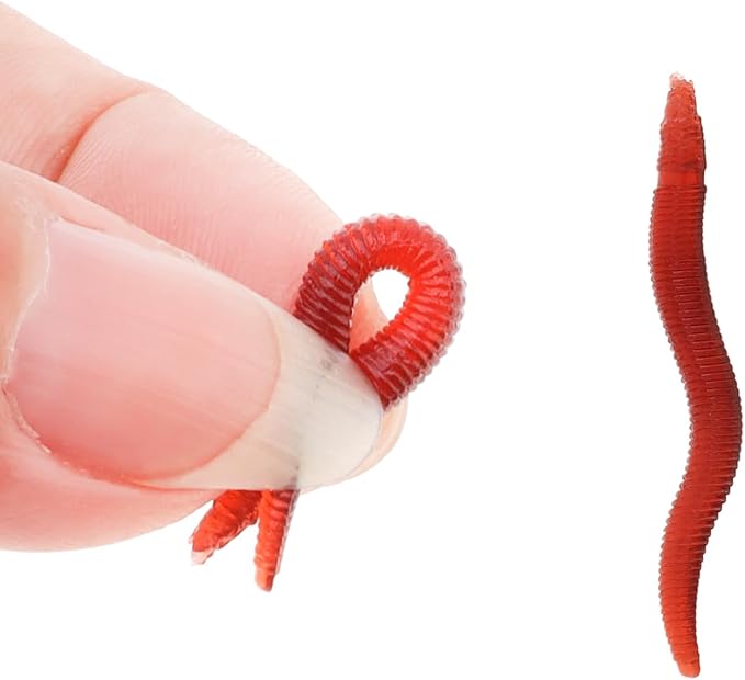 150pcs Soft Fishing Lures Baits, Trout Worm Earthworm Bait Lifelike Fake Worm, Plastic Lifelike Fake Earthworm (1.57 inch)