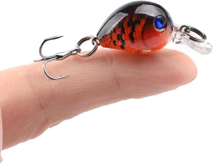 Micro Fishing Lures Crankbaits Baits Lure，Mini Fishing Lure Swimbaits Micro Crank Baits Topwater Lures for Freshwater Saltwater Bluegill Pumpkinseeds Trout Perch with Tackle Boxes