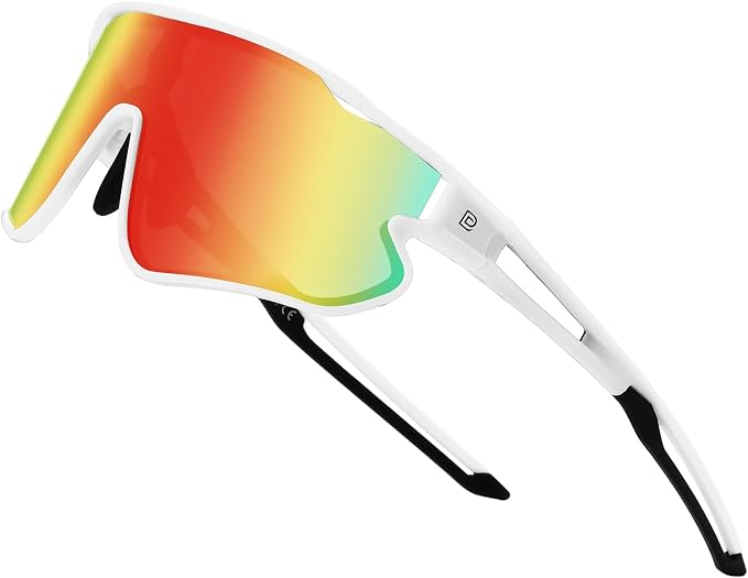 DUCO Polarized Sports Sunglasses for Men Women: UV400 Protection 24g Wrap Around Glasses for Baseball Running Hiking DC0023