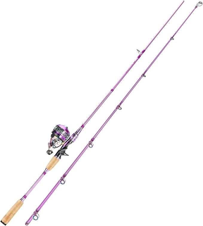 Souagyilang Spincast Fishing Rod Reel Combo,2 Pieces Medium Heavy Pole with Super Smooth Reel Trouble-Free Push-Button Bait Casting Design for Freshwater Bass Fishing