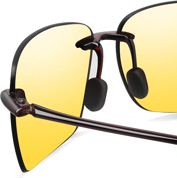JULI Sports Sunglasses for Men Women Tr90 Rimless Frame for Running Fishing Golf Surf Driving MJ8009