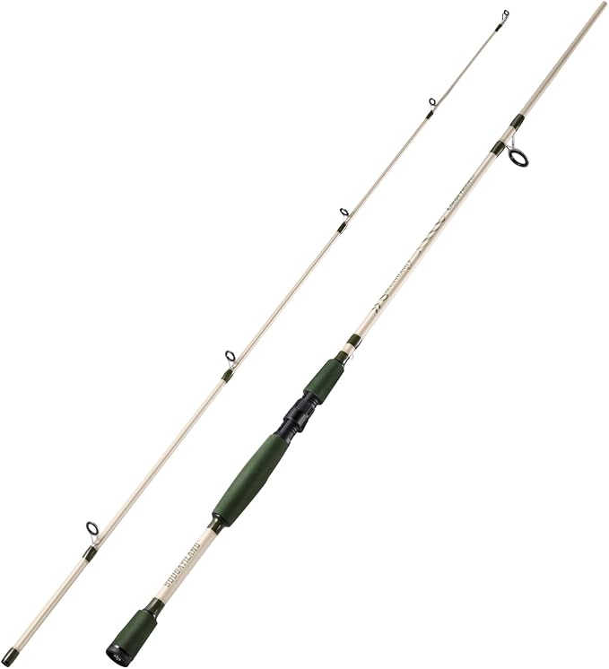 Sougayilang Fishing Rod 24-Ton Carbon&Glass Fiber Composite Spinning and Casting Rod, 2 Piece for Bass Trout Crappie Travel Fishing- 6'0"