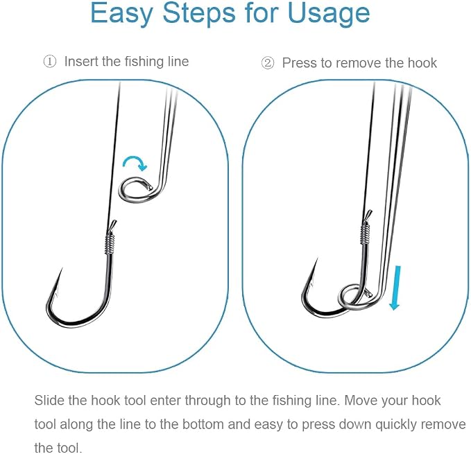 Fish Hook Remover Tool, 4 Pack Fishing Hook Quick Removal Devices with Storage Tube, Security Hook Extractor Equipment, Fishing Gear Dehooker Tools for Adult