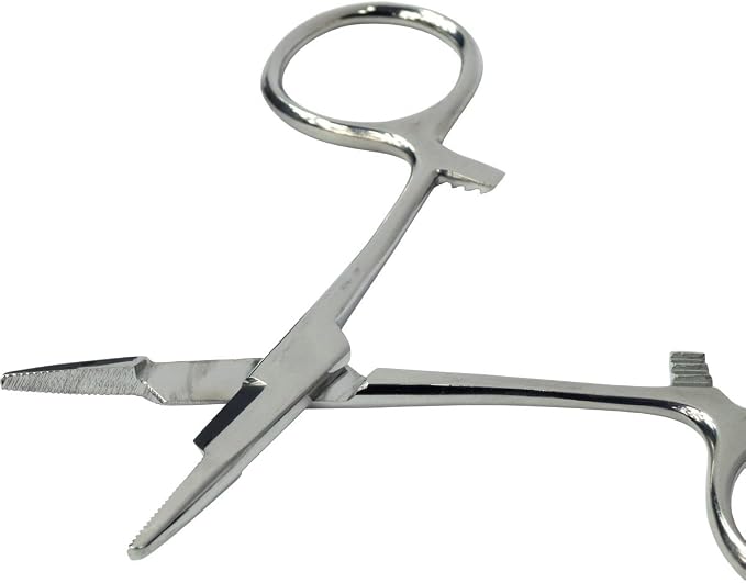 HTS 226H4 4" Stainless Steel Locking Fisherman's Hemostat with Scissors