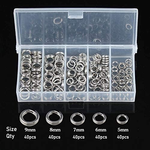 GREATFISHING 200PCS High Strength Heavy Stainless Steel Split Ring Lure Connector Swivels Snap with Fishing Pliers 30lb to 120lb Test
