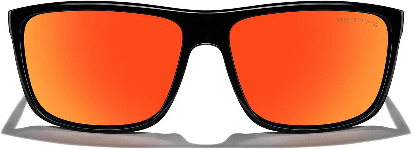 MERRY'S Rectangular Polarized Sports Sunglasses for Men Women Cycling Driving Fishing UV400 Protection S8225