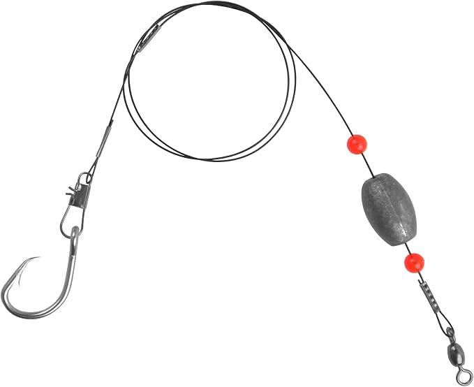 Saltwater Grouper Rigs Carolina & Bottom Surf Fishing Rigs with Egg Sinkers, Circle Hooks for Catfish Redfish Grouper Halibut Striper