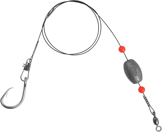 Saltwater Grouper Rigs Carolina & Bottom Surf Fishing Rigs with Egg Sinkers, Circle Hooks for Catfish Redfish Grouper Halibut Striper