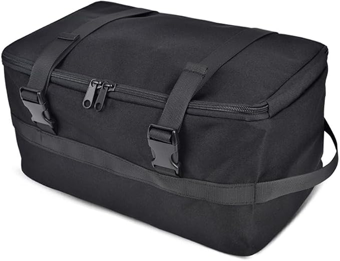 DONGKER Fishing Storage Bag,Dual Zipper Tactical Travel Organizer Bag with Internal Mesh Pockets for Fishing Camping Travel