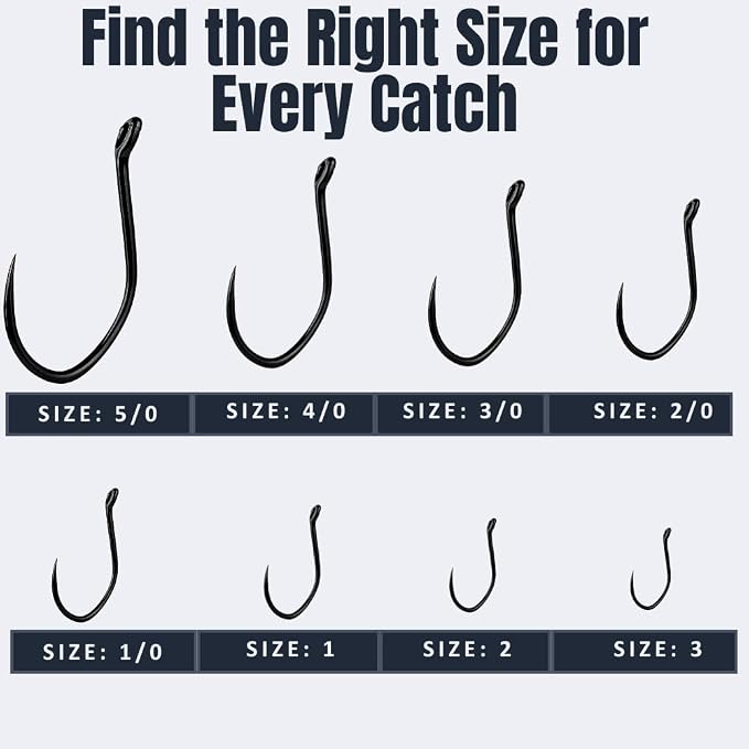 Maruto Barbless Grabber Sickle Fishing Hooks, Strong Japanese High Carbon Steel, Sizes #1 to 5/0, Black, Red & Pink