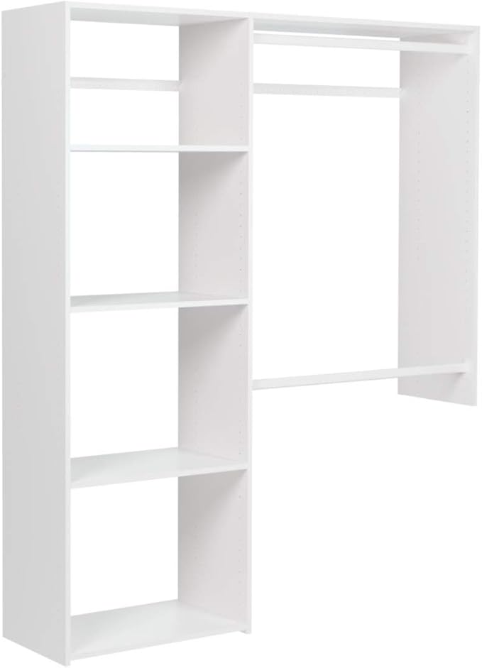 Easy Track 3'-5' W Deluxe Shelving Easy-to-Assemble Kit Closet Organizer, White