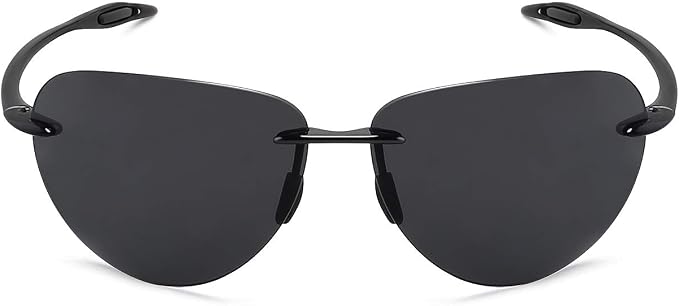 JULI Sports Sunglasses for Men Women Tr90 Rimless Frame for Running Fishing Golf Surf Driving MJ8009