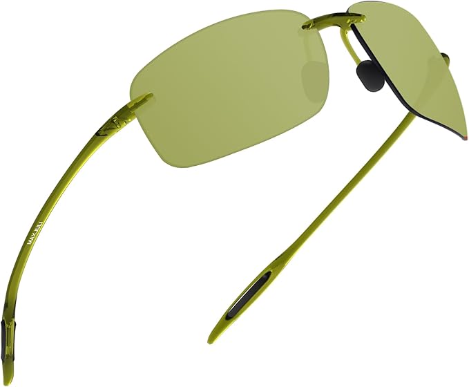 JULI Sports Sunglasses for Men Women Tr90 Rimless Frame for Running Fishing Golf Surf Driving MJ8009