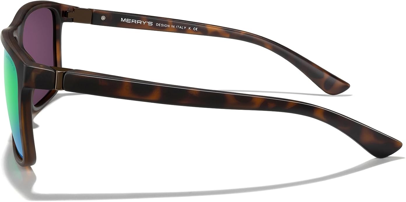MERRY'S Rectangular Polarized Sports Sunglasses for Men Women Cycling Driving Fishing UV400 Protection S8225