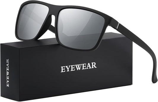 Sunglasses Men Polarized Sunglasses for Mens and Womens,Black Retro Sun Glasses Driving Fishing UV Protection