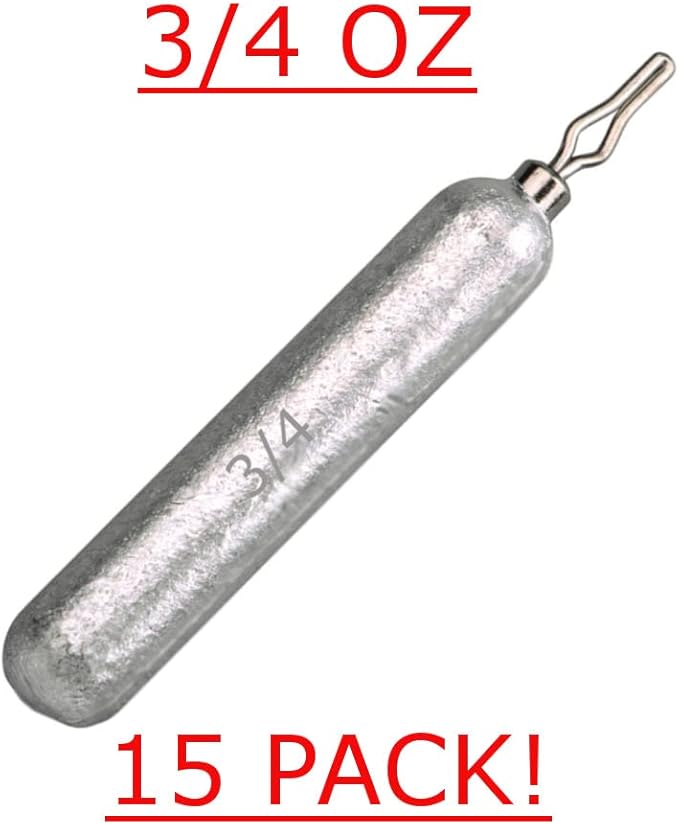 Reaction Tackle Lead Drop Shot Weights for Bass Fishing - Freshwater & Saltwater - Skinny Pencil Shaped Sinkers for Drop Shot Rig