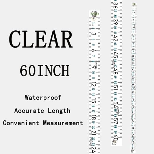 Adhesive Fish Ruler for Boat Transparent 60 Inch Fish Measuring Tape Sticker for Boat 2 Pcs Waterproof Self Adhesive Clear Fishing Measure Tape for Workbench Kayak Accessories
