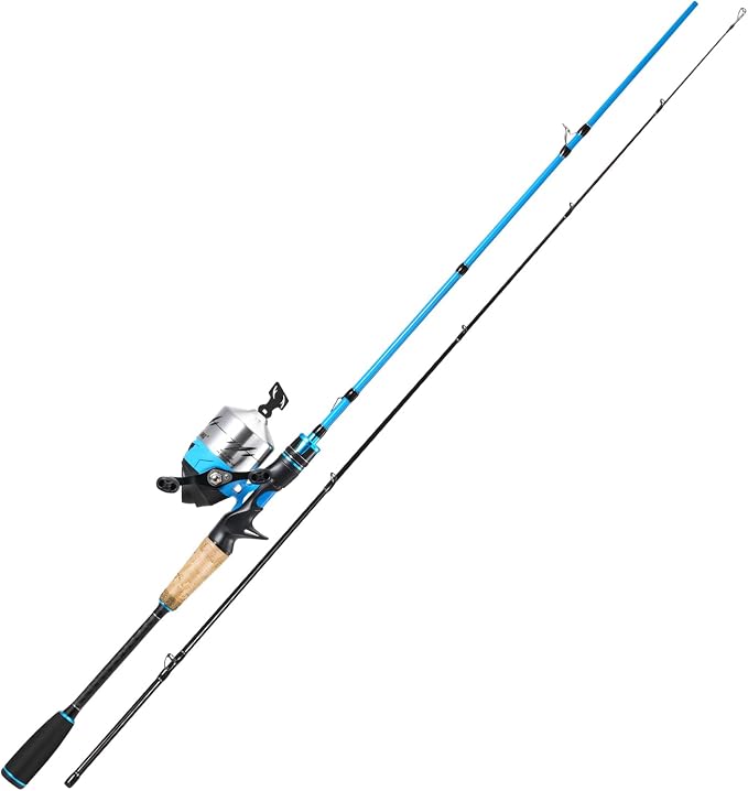 Sougayilang Spincast Fishing Rod and Reel Combo - 2-Piece Lightweight & Portable Casting Rod with Easy-to-Use Spincast Reel for Beginners, Youth, Freshwater Fishing