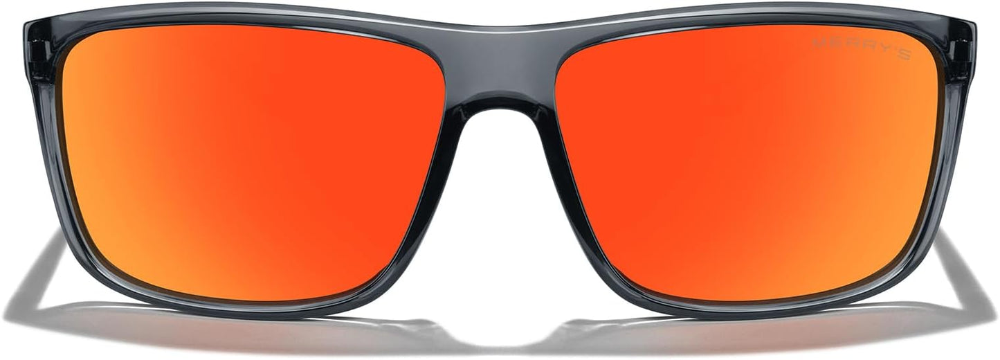 MERRY'S Rectangular Polarized Sports Sunglasses for Men Women Cycling Driving Fishing UV400 Protection S8225
