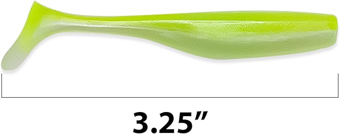 Soft Plastic Paddle Tail Swimbaits Pack of 12 – 3 1/4" & 4" Soft Plastic Fishing Lures with Extra-Large Tail for Lifelike Swimming Action – Freshwater & Saltwater