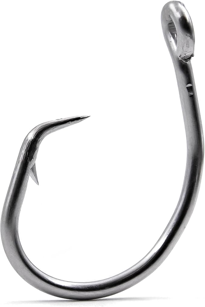 FishTrip 25pcs Circle Hooks Saltwater, in-Line 5X Strong Fishing Hooks for Saltwater & Freshwater, Live Bait Non-Offset Wide Gap Fish Hook for Catfish, Striped, Bass, Salmon, Mackerel, Tuna