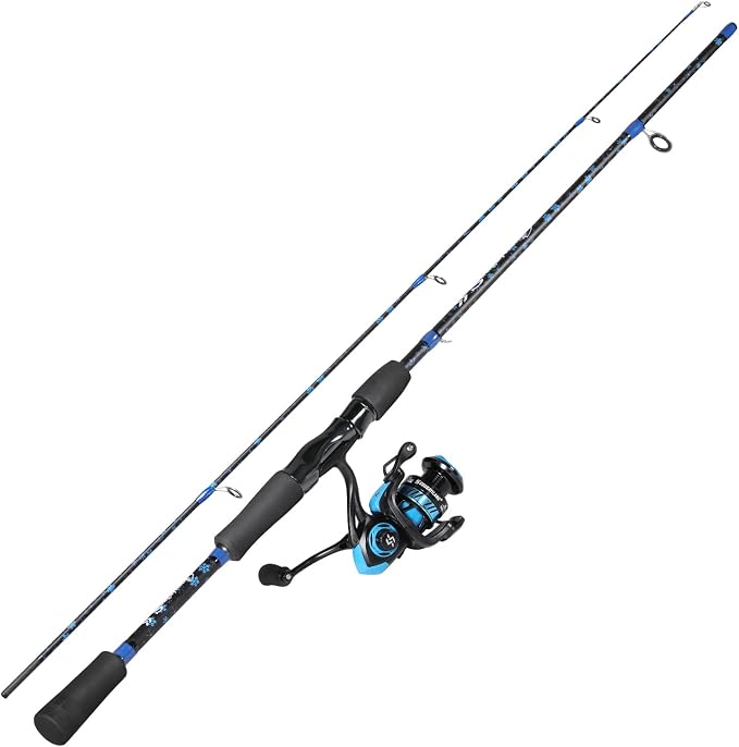 Sougayilang Fishing Rod Reel Combos,Two Pieces Fiberglass Durable and Strong Spinning Pole with Smooth Reel Available for Freshwater Catching Bass, Trout, Catfish