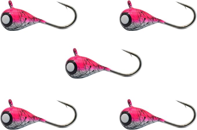 Tungsten Ice Fishing Jig Set Ice Fishing Lures, Max Sensitive Tungsten Tear Drop Ice Jig Head Hook for Panfish, Crappie, Walleye, Perch, Trout, Bluegill