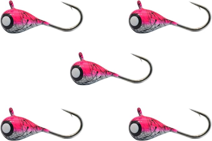 Tungsten Ice Fishing Jig Set Ice Fishing Lures, Max Sensitive Tungsten Tear Drop Ice Jig Head Hook for Panfish, Crappie, Walleye, Perch, Trout, Bluegill