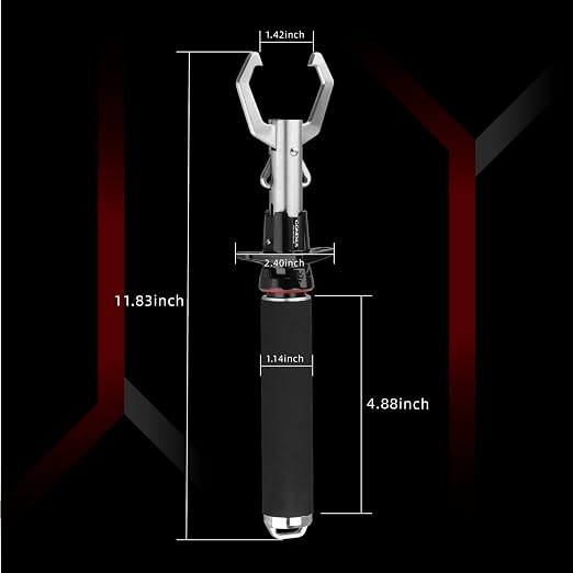 GOMEXUS Quick-Release Fishing Lip Gripper Heavy-Duty 316 Stainless Steel 360° Rotating Jaw Safe Control for Inshore Fishing