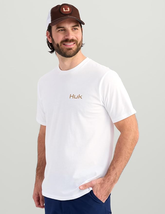 HUK Mens Performance Fishing Logo Tee, Short Sleeve T-Shirt for Men