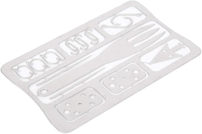 Survival Multi Tool Card Stainless Steel Fishing Gear with Fishhooks for Outdoor Camping Backpacking Travel Durable Portable Fishing Accessories Silver 10x6.5cm 4 Pack