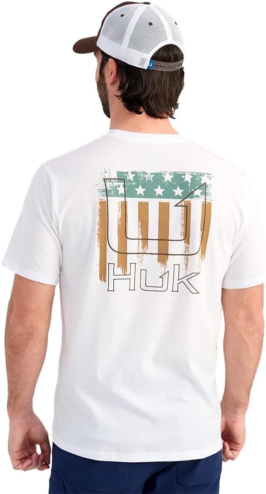 HUK Mens Performance Fishing Logo Tee, Short Sleeve T-Shirt for Men