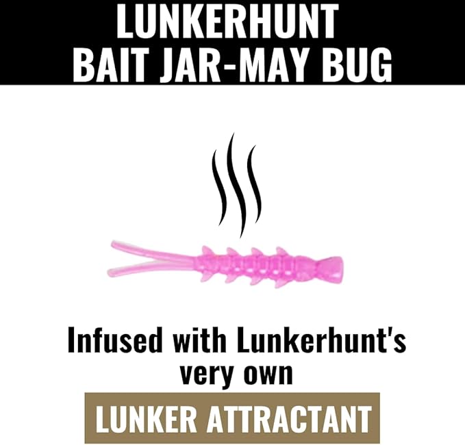 LUNKERHUNT Fishing Jar with Unique Scent Attractant | 1.5-Inch Durable Bait for Ice Fishing | Reusable Soft Plastic Lure for Bass, Trout and Pike